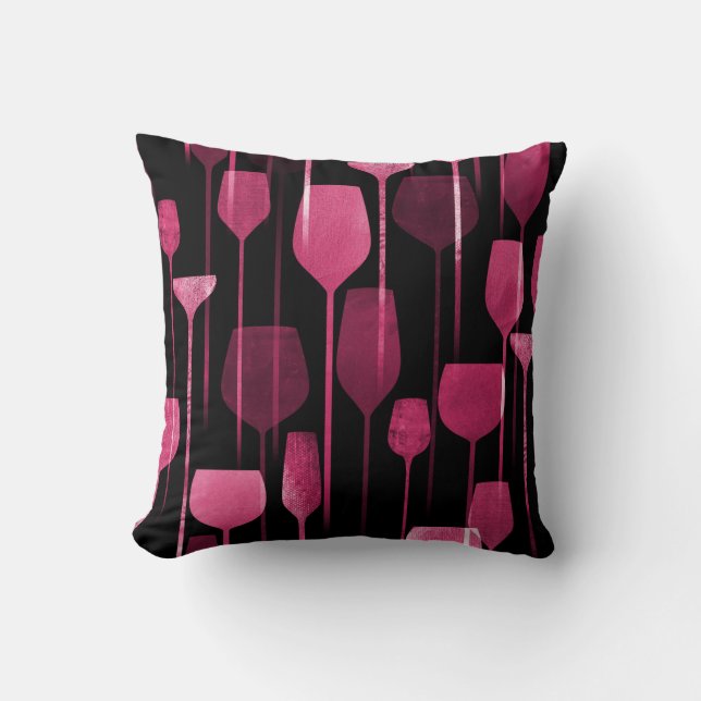 Collage Art: Party Drinks Pattern. Throw Pillow (Front)