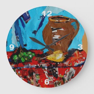Collage Art StillLife Naturemort Pop Art Wall Clok