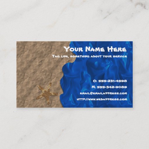 Customizable Collage Beach business card