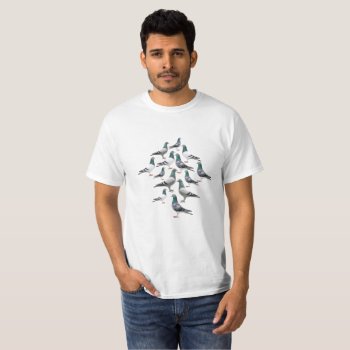 Collage Carrier Pigeons T-shirt by naturanoe at Zazzle