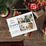 Collage Christmas Four Photos |Our First Christmas Postcard<br><div class="desc">Collage Christmas Four Photos |Our First Christmas</div>