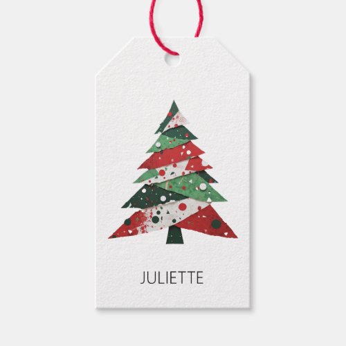 Collage Christmas Tree Gift Tags