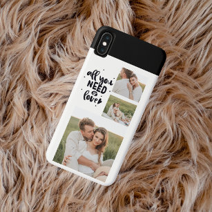 Collage Couple Photo & All You Need Is Love Quote iPhone XS Max Case