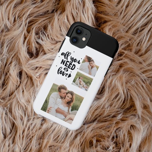 Collage Couple Photo  All You Need Is Love Quote iPhone 11 Case