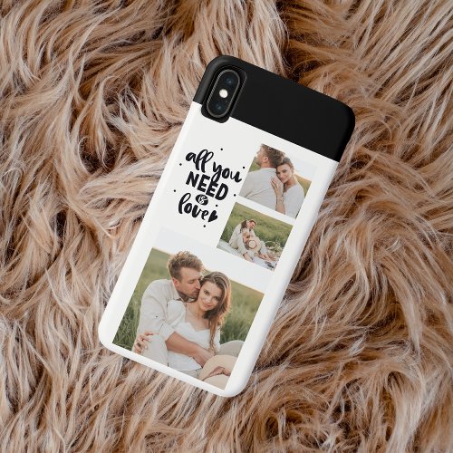 Collage Couple Photo  All You Need Is Love Quote iPhone XS Max Case