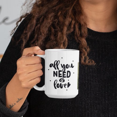 Collage Couple Photo  All You Need Is Love Quote Coffee Mug