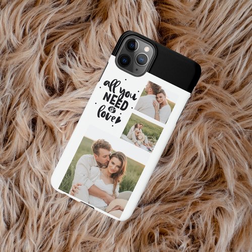 Collage Couple Photo  All You Need Is Love Quote iPhone 11Pro Max Case
