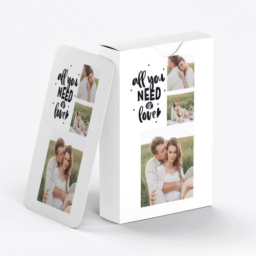 Collage Couple Photo  All You Need Is Love Quote Playing Cards