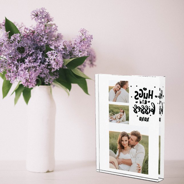 Collage Couple Photo & Hugs And Kisses Phrase Love (Creator Uploaded)