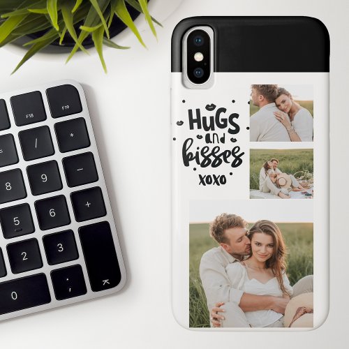 Collage Couple Photo  Hugs And Kisses Phrase Love iPhone XS Case