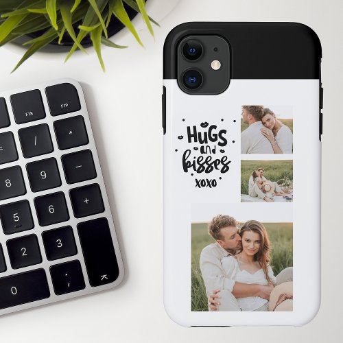 Collage Couple Photo  Hugs And Kisses Phrase Love iPhone 11 Case