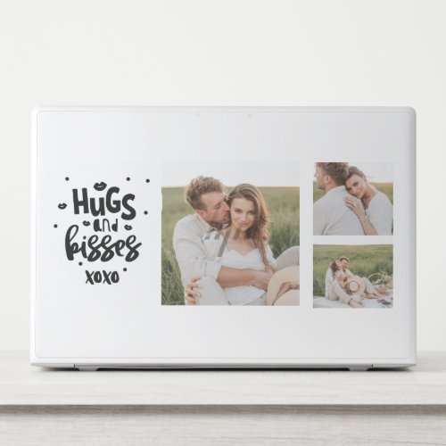 Collage Couple Photo  Hugs And Kisses Phrase Love HP Laptop Skin