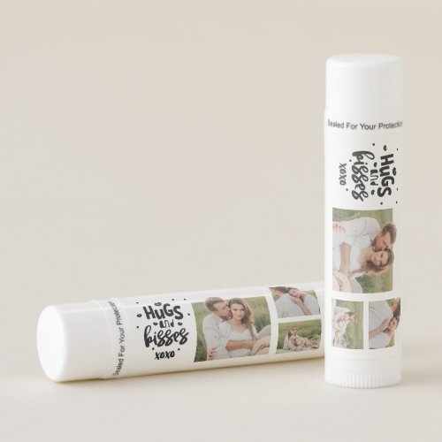 Collage Couple Photo  Hugs And Kisses Phrase Love Lip Balm