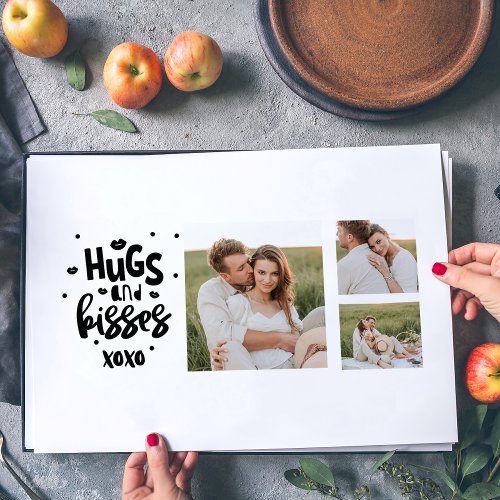 Collage Couple Photo  Hugs And Kisses Phrase Love Placemat