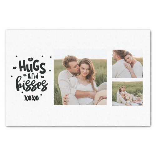 Collage Couple Photo  Hugs And Kisses Phrase Love Tissue Paper
