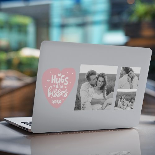 Collage Couple Photo  Hugs And Kisses PInk Heart HP Laptop Skin