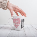 Collage Couple Photo & Hugs And Kisses PInk Heart Latte Mug<br><div class="desc">Collage Couple Photo & Hugs And Kisses PInk Heart</div>