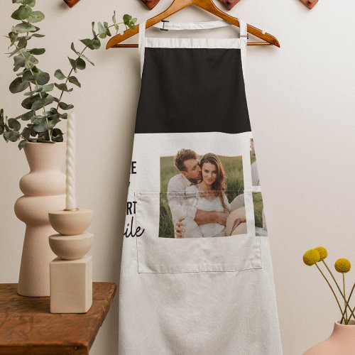 Collage Couple Photo  Lovely Romantic Quote Apron