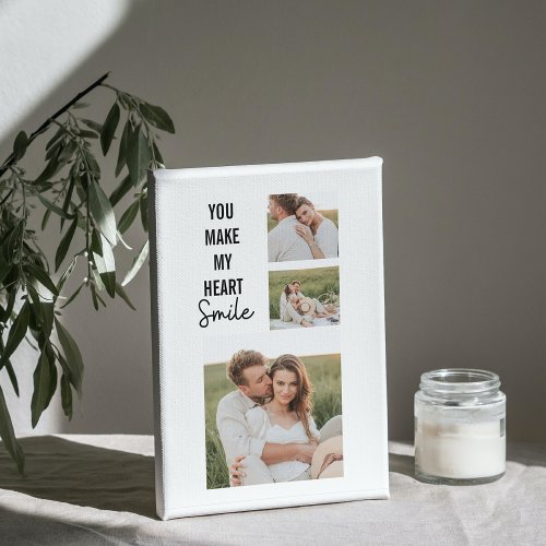 Collage Couple Photo  Lovely Romantic Quote Canvas Print