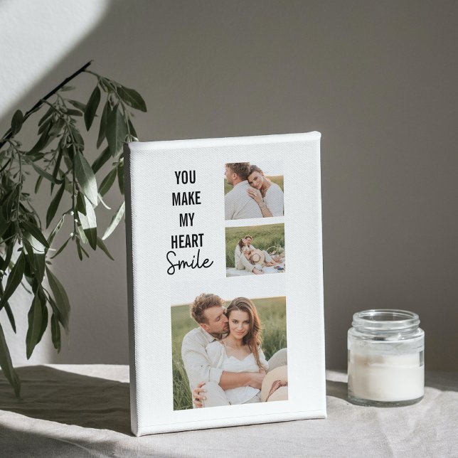 Collage Couple Photo & Lovely Romantic Quote Canvas Print (Creator Uploaded)