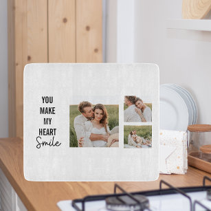 Collage Couple Photo & Lovely Romantic Quote Cutting Board
