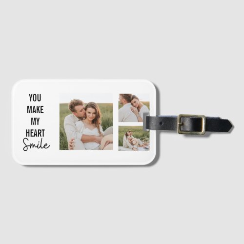 Collage Couple Photo  Lovely Romantic Quote Luggage Tag