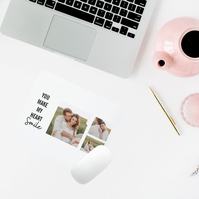 Collage Couple Photo & Lovely Romantic Quote Mouse Pad (Creator Uploaded)