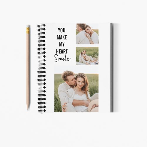 Collage Couple Photo  Lovely Romantic Quote Notebook