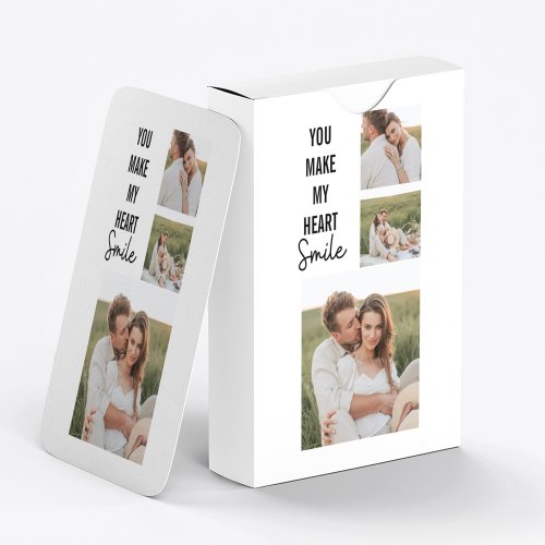 Collage Couple Photo  Lovely Romantic Quote Poker Cards