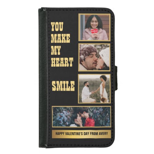 Collage Couple Photo  Lovely Romantic Quote   Samsung Galaxy S5 Wallet Case