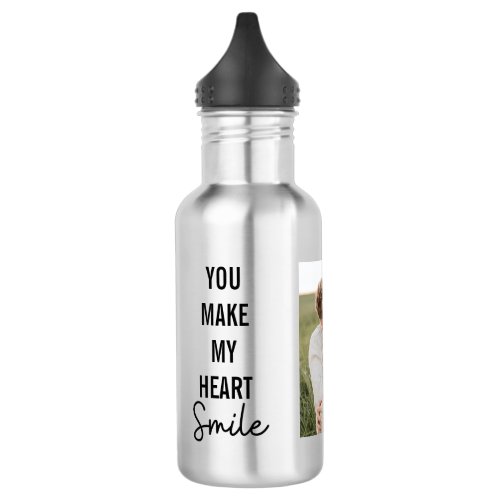 Collage Couple Photo  Lovely Romantic Quote Stainless Steel Water Bottle