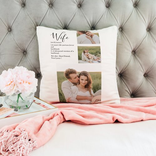 Collage Couple Photo  Lovely Romantic Quote Throw Throw Pillow