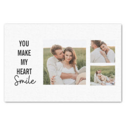 Collage Couple Photo &amp; Lovely Romantic Quote Tissue Paper