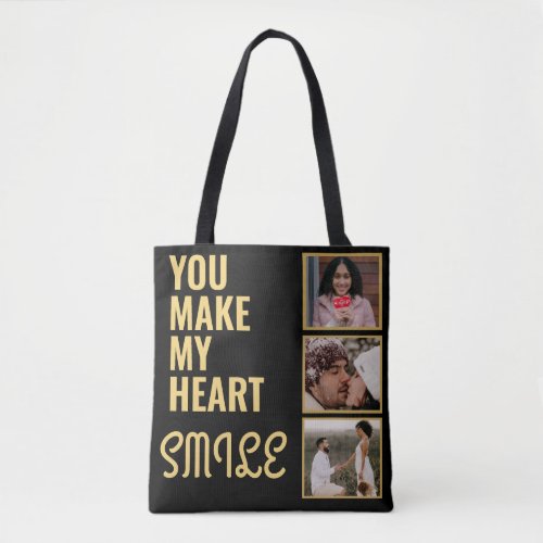 Collage Couple Photo  Lovely Romantic Quote Tote Bag