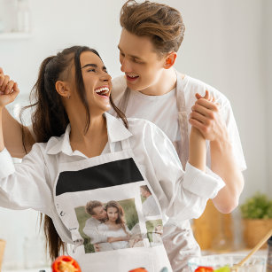 Collage Couple Photo & Lovely Romantic Wife Gift Apron