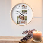 Collage Couple Photo & Lovely Romantic Wife Gift Clock<br><div class="desc">Collage Couple Photo & Lovely Romantic Wife Gift</div>