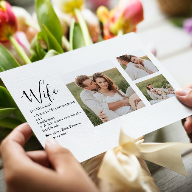 Collage Couple Photo & Lovely Romantic Wife Gift Holiday Postcard (Creator Uploaded)