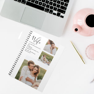Collage Couple Photo & Lovely Romantic Wife Gift Notebook