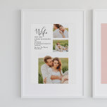 Collage Couple Photo & Lovely Romantic Wife Gift Poster<br><div class="desc">Collage Couple Photo & Lovely Romantic Wife Gift</div>