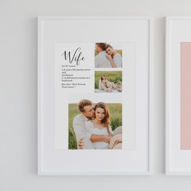 Collage Couple Photo & Lovely Romantic Wife Gift Poster (Creator Uploaded)