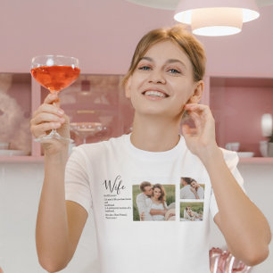 Collage Couple Photo & Lovely Romantic Wife Gift T-Shirt