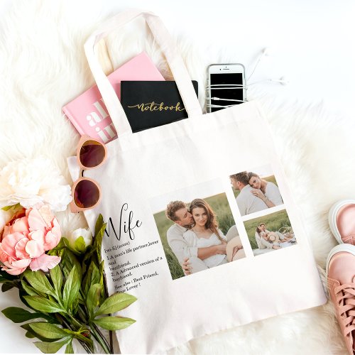 Collage Couple Photo  Lovely Romantic Wife Gift Tote Bag