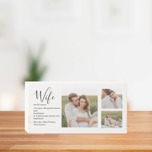 Collage Couple Photo  Lovely Romantic Wife Gift Wooden Box Sign