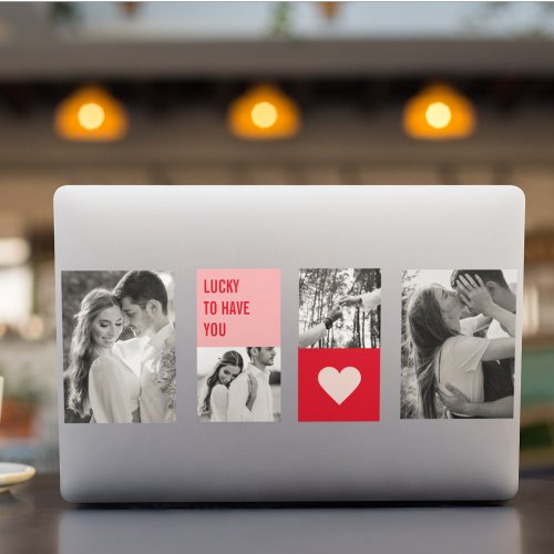 Collage Couple Photo  Modern Valentines Gift HP Laptop Skin