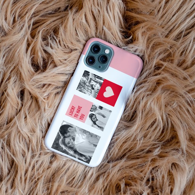Collage Couple Photo | Modern Valentines Gift iPhone Case (Creator Uploaded)