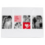 Collage Couple Photo | Modern Valentines Gift Large Gift Bag