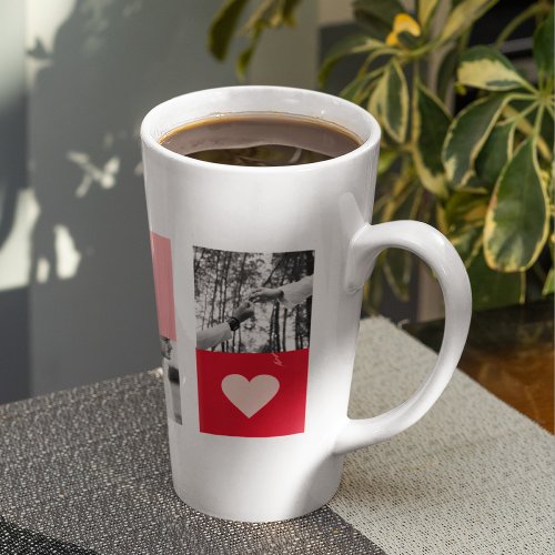 Collage Couple Photo  Modern Valentines Gift Latte Mug