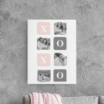 Collage Couple Photo & Pastel Pink & Gray XOXO Canvas Print<br><div class="desc">Collage Couple Photo & Pastel Pink & Gray XOXO</div>
