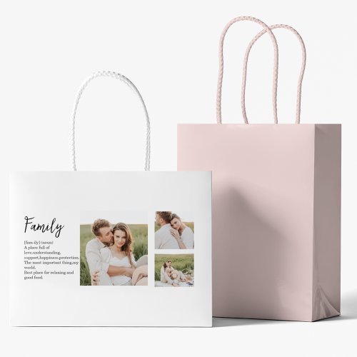 Collage Couple Photo  Romantic Family Gift Large Gift Bag