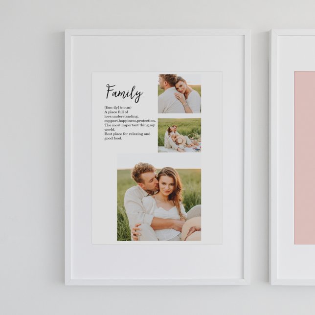 Collage Couple Photo & Romantic Family Gift Poster (Creator Uploaded)